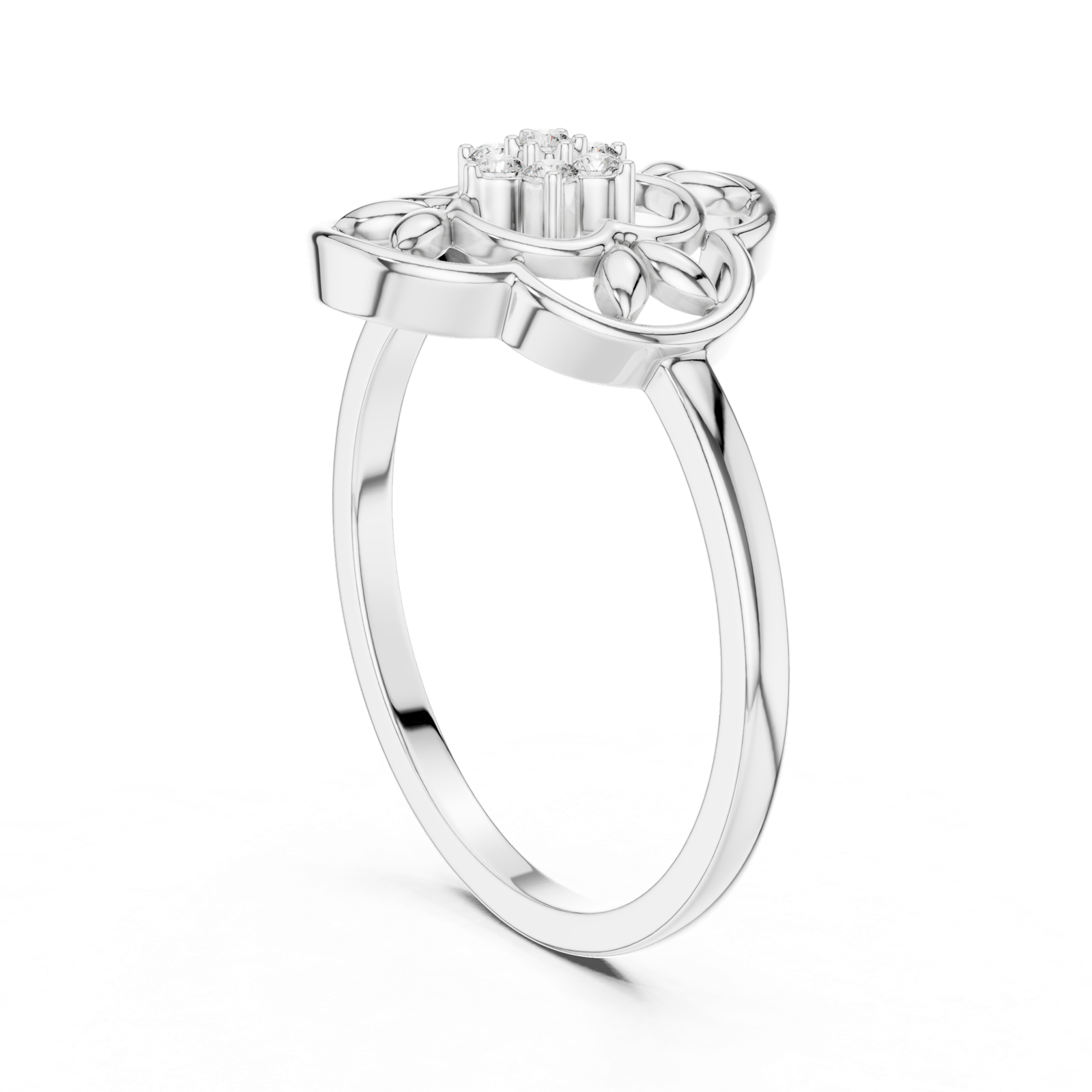 Gold Ring DR-6277, White Gold, view 1