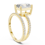 Gold Jewelry L35-39, Radiant center stone, Yellow Gold, view 1