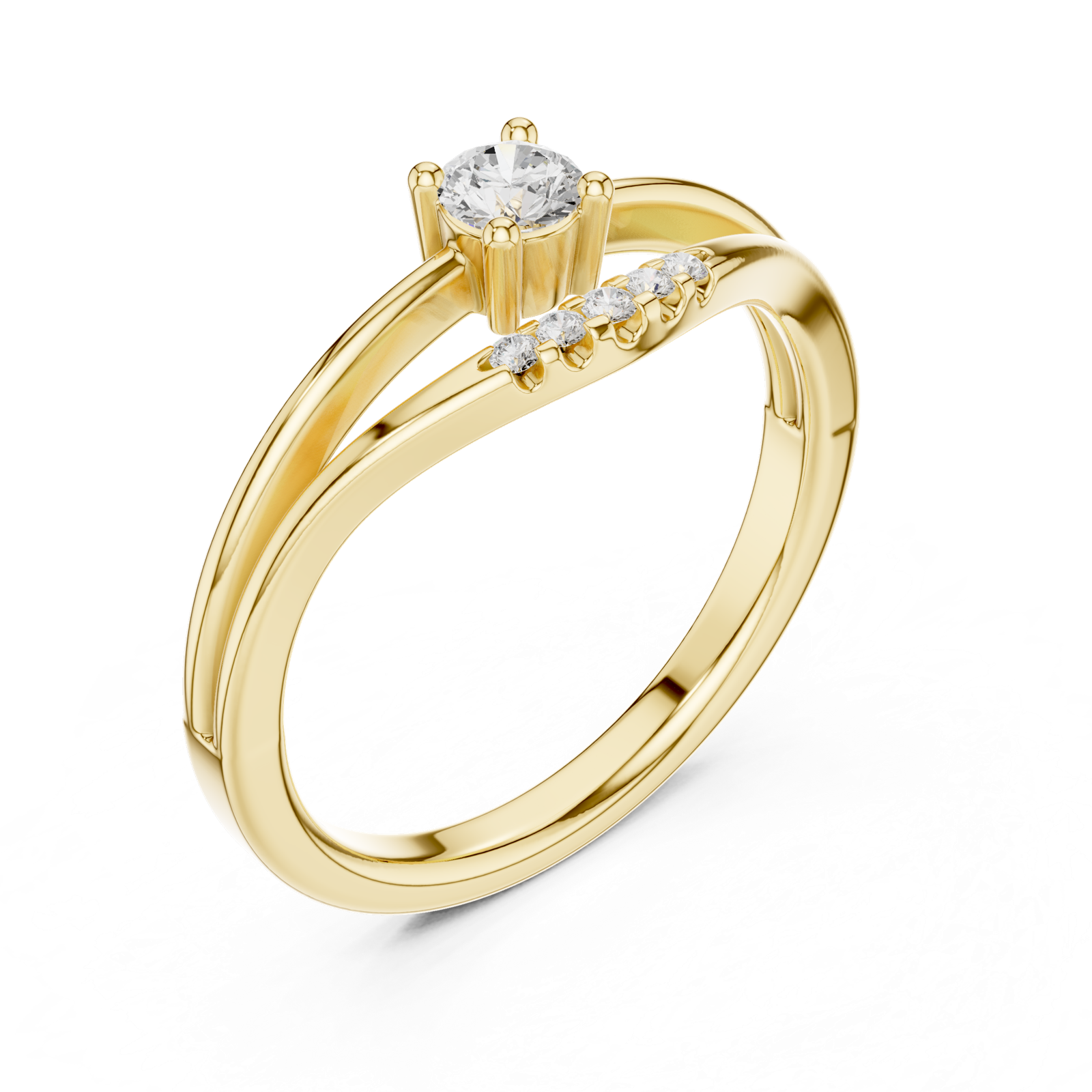Gold Ring DDLR-830, Yellow Gold, view 2