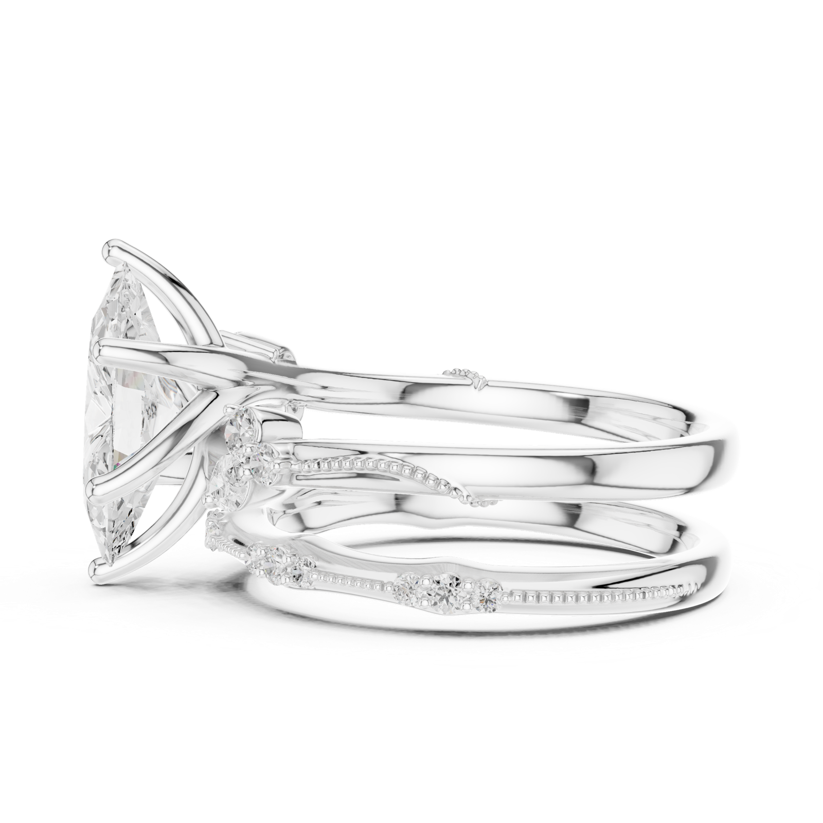 Gold Ring DDLR-299, White Gold, view 3