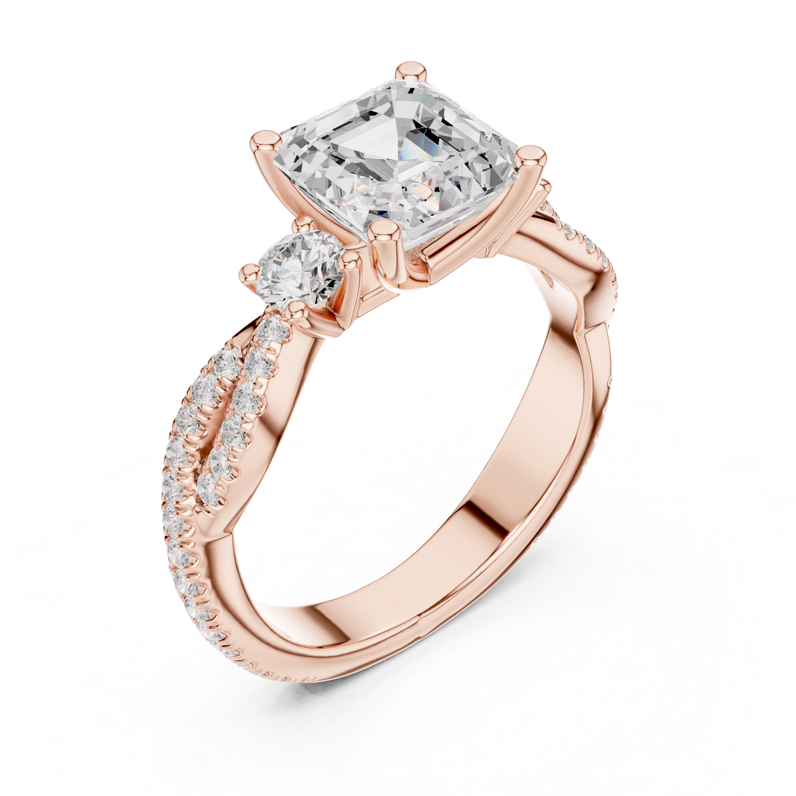 Gold Ring DDLR-1032, Rose Gold, view 2