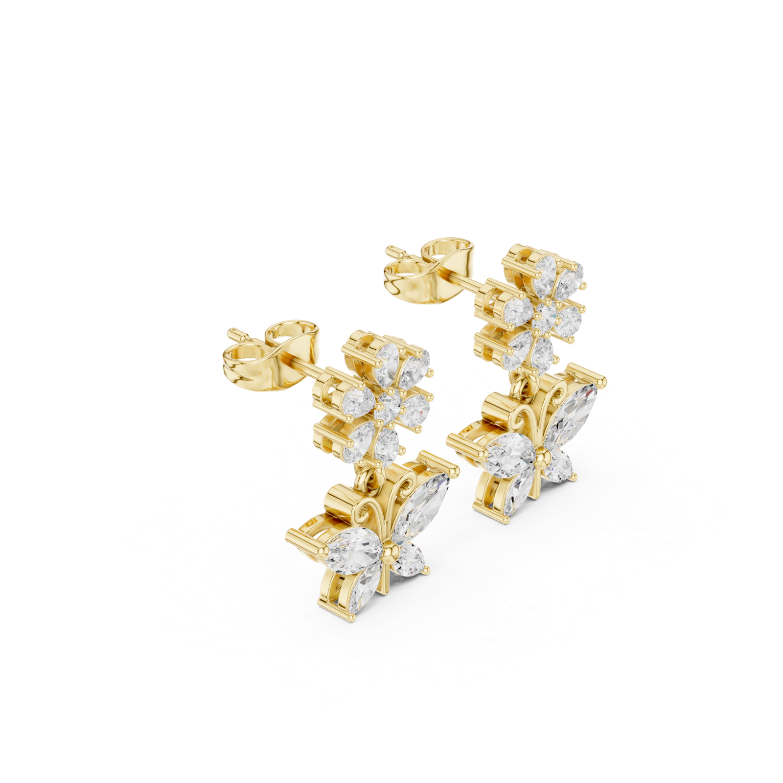 Gold Earrings AOMER, Yellow Gold, view 1