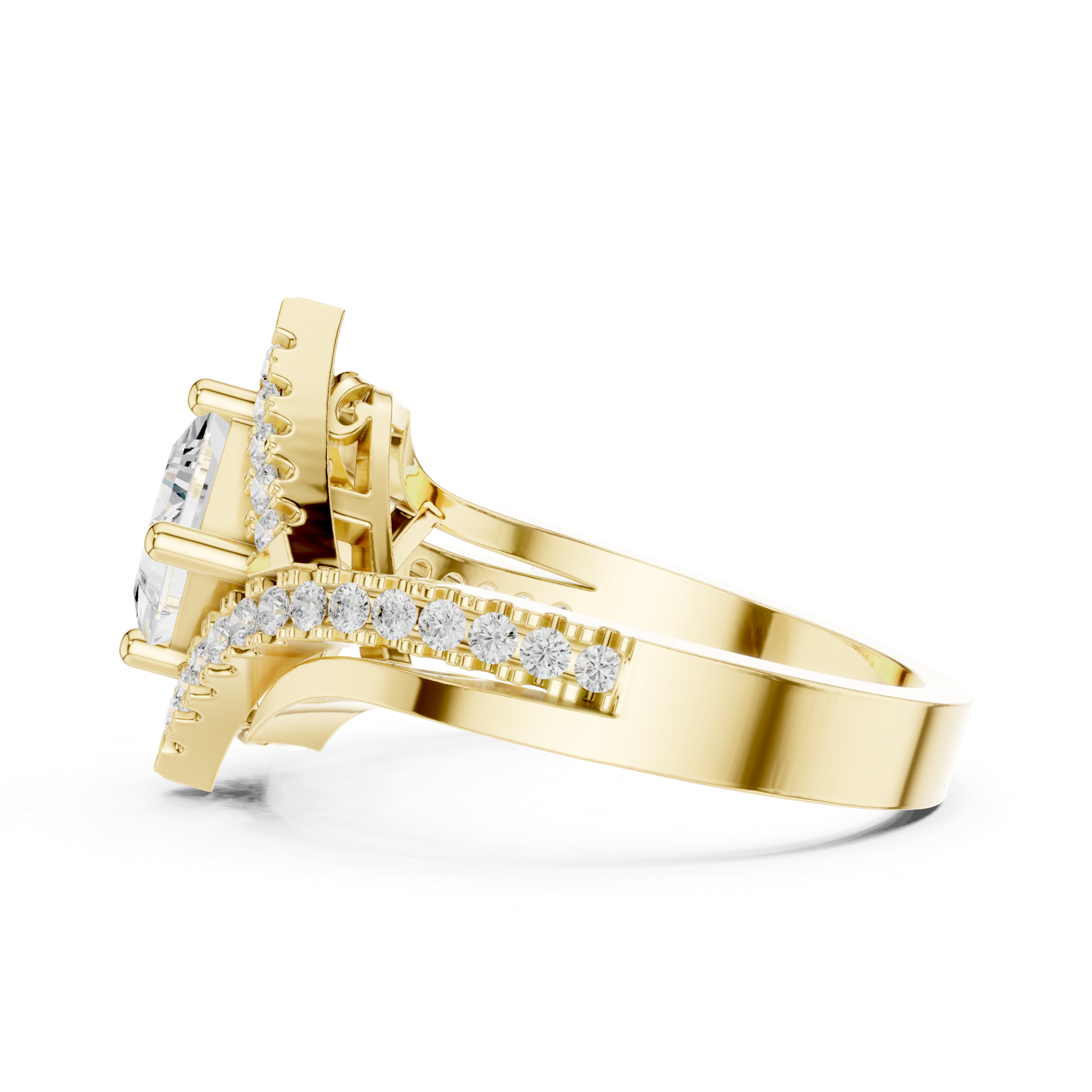 Gold Ring DDLR-321, Yellow Gold, view 3
