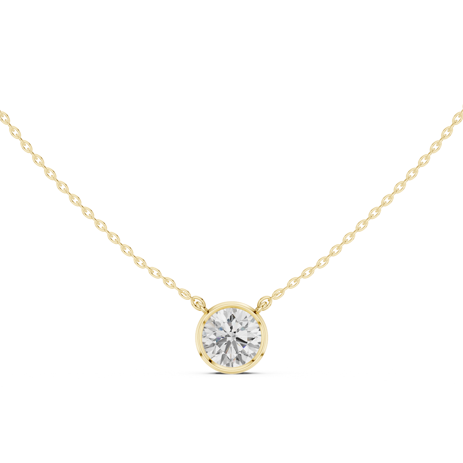 Gold Jewelry DDPO-007, Round center stone, Yellow Gold, view 4