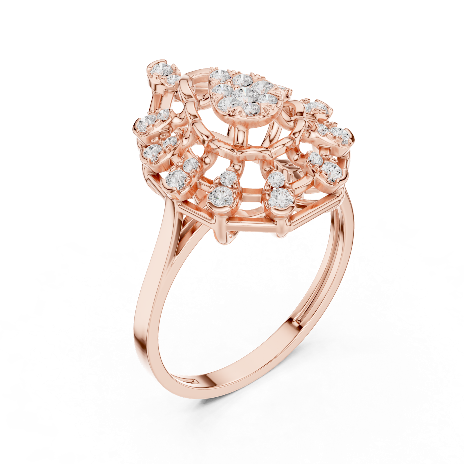 Gold Ring DDLR-822, Rose Gold, view 2