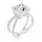 Gold Jewelry L36-25, Princess center stone, White Gold, view 2