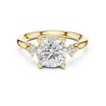 Gold Ring DDLR-164, Round center stone, Yellow Gold, view 4