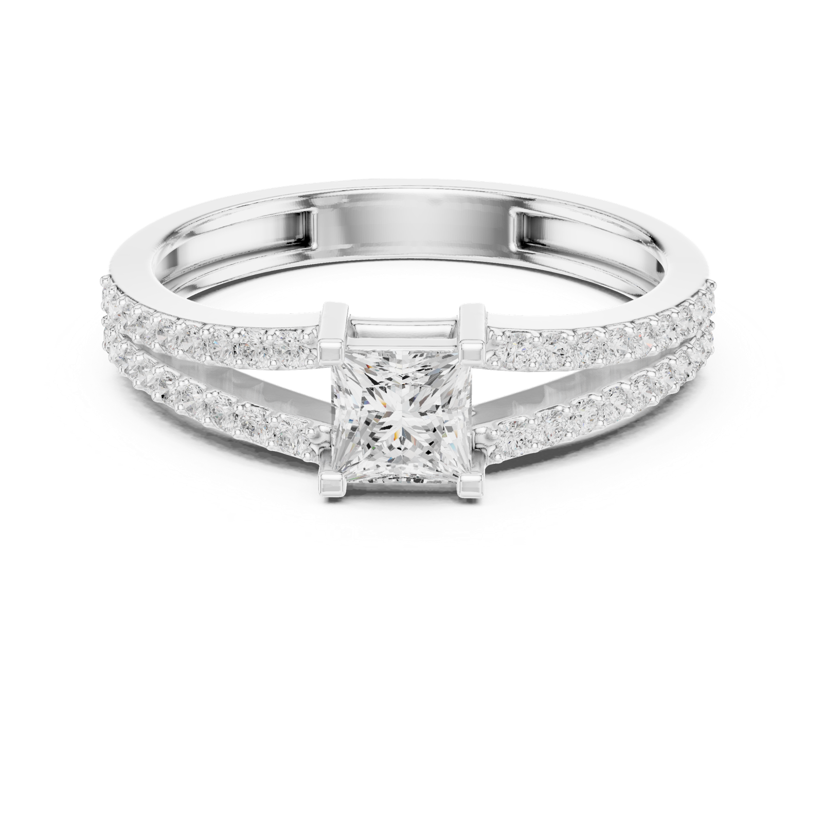 Gold Ring JER-64, White Gold, view 4