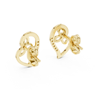 Gold Earrings 12-10031@E, Yellow Gold, view 3