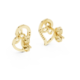 Gold Earrings 12-10031@E, Yellow Gold, view 3