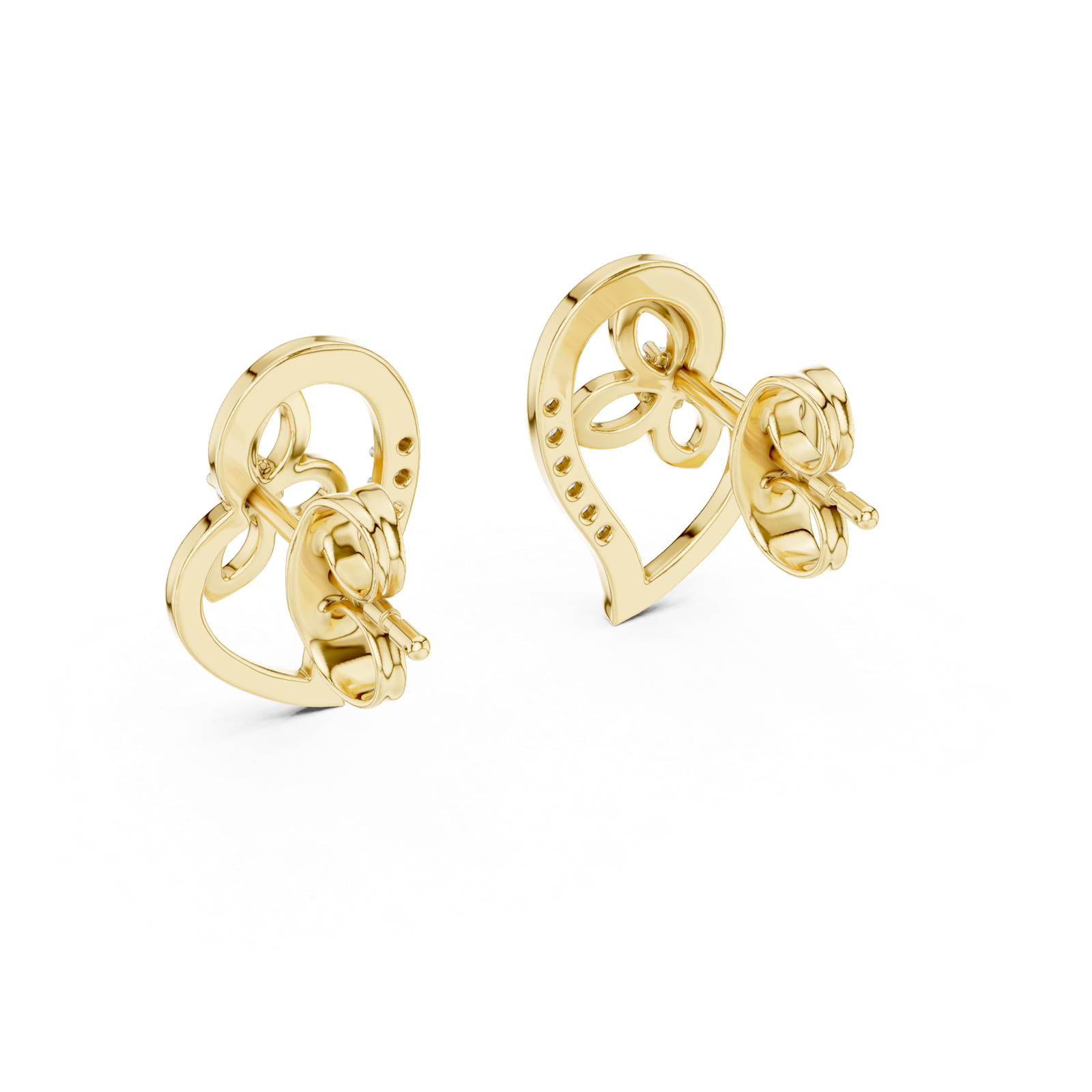 Gold Earrings 12-10031@E, Yellow Gold, view 3