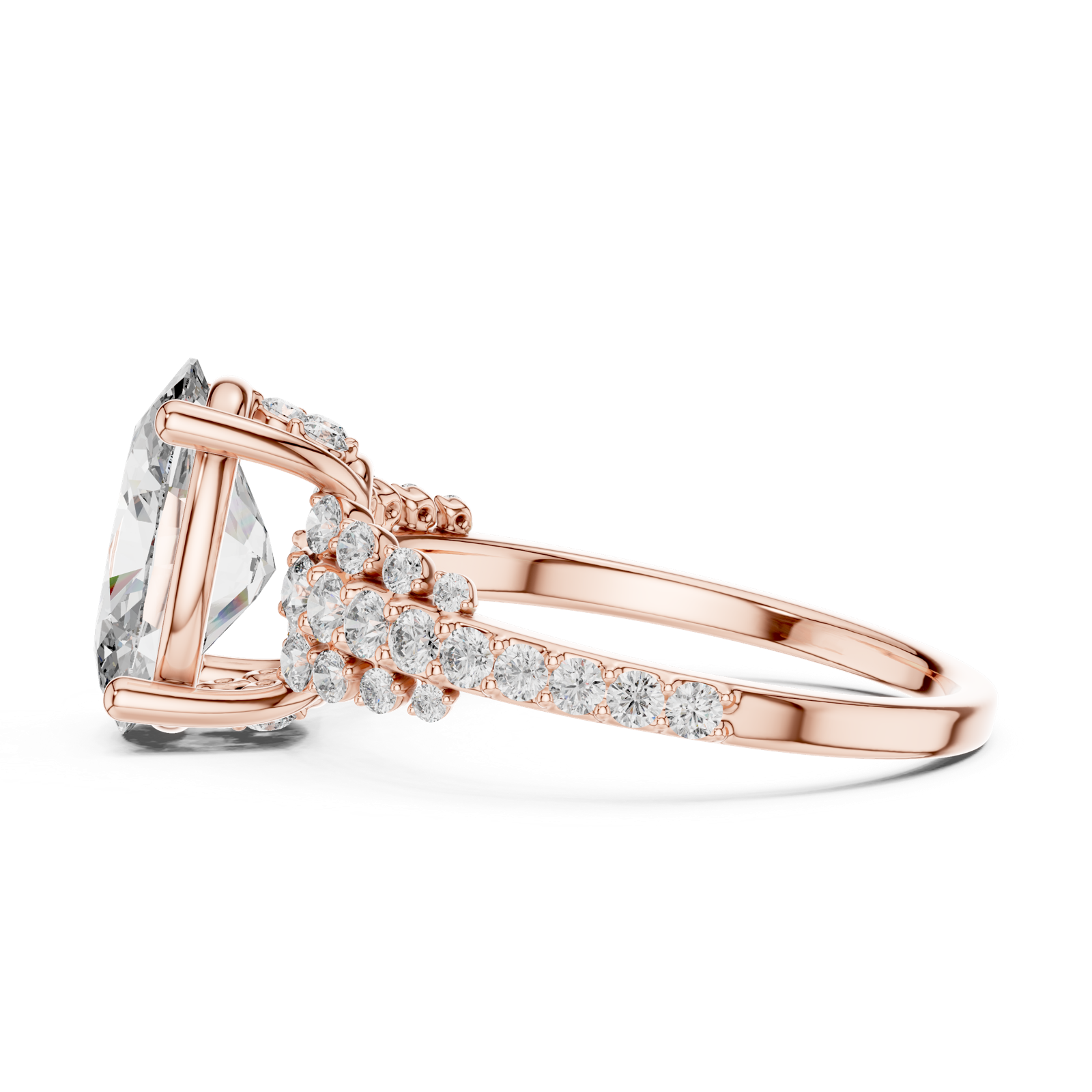 Gold Ring DDLR-060, Rose Gold, view 3