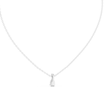 14K Solid Gold Lab Diamond Solitaire Pendant Necklace, White Gold, view 4