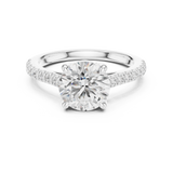 Gold Ring DDLR-039, Round center stone, White Gold, view 4
