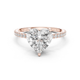 Gold Jewelry L36-16, Heart center stone, Rose Gold