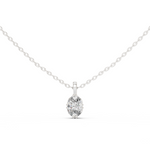 14K Solid Gold Lab Diamond Solitaire Pendant Necklace, White Gold