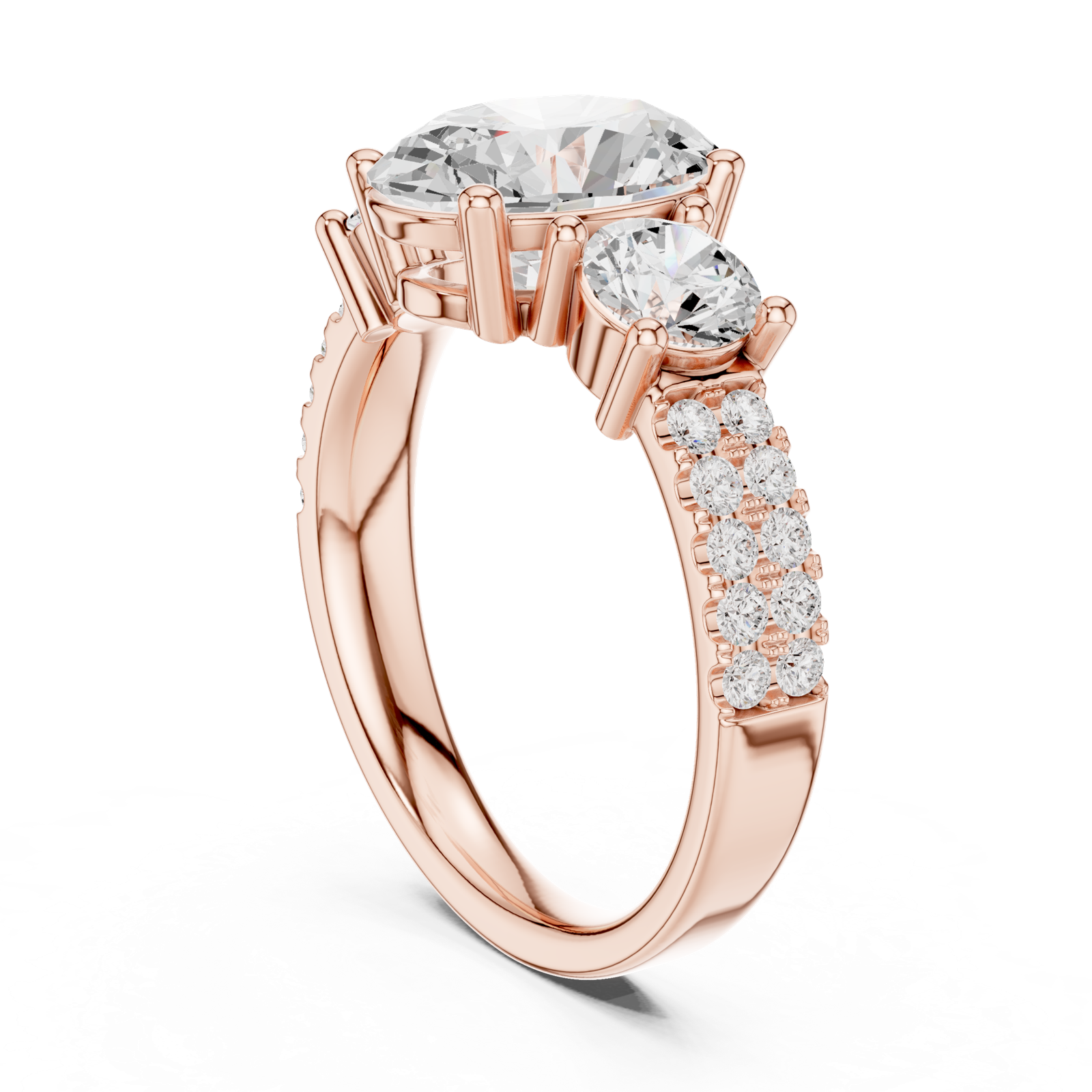 Gold Ring DDLR-718, Rose Gold, view 1