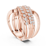 Gold Ring DDLR-820, Rose Gold, view 1