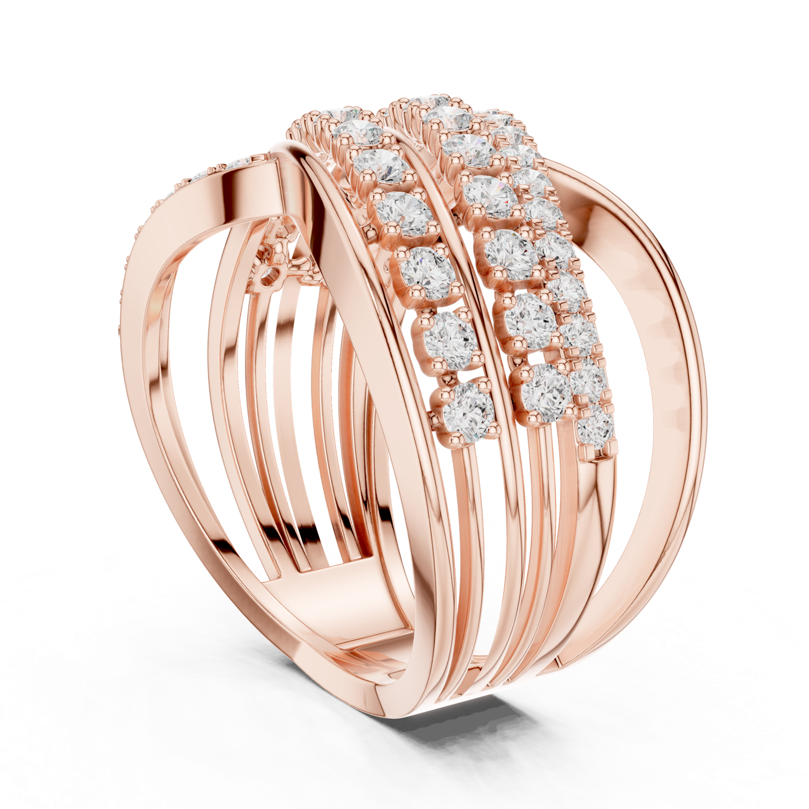 Gold Ring DDLR-820, Rose Gold, view 1