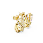 14K Solid Gold Lab Diamond Cluster Earrings, Yellow Gold, view 1