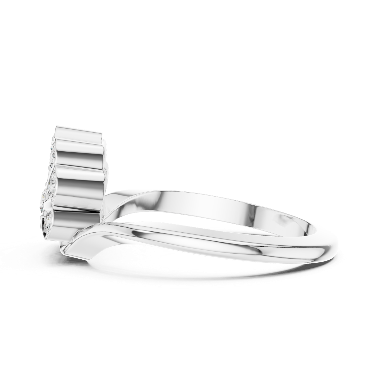 Gold Ring 00001L (50), White Gold, view 3