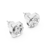 14K Solid Gold Lab Diamond Stud Earrings, White Gold, view 2