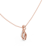 Gold Jewelry DDPO-009, Marquise center stone, Rose Gold, view 2