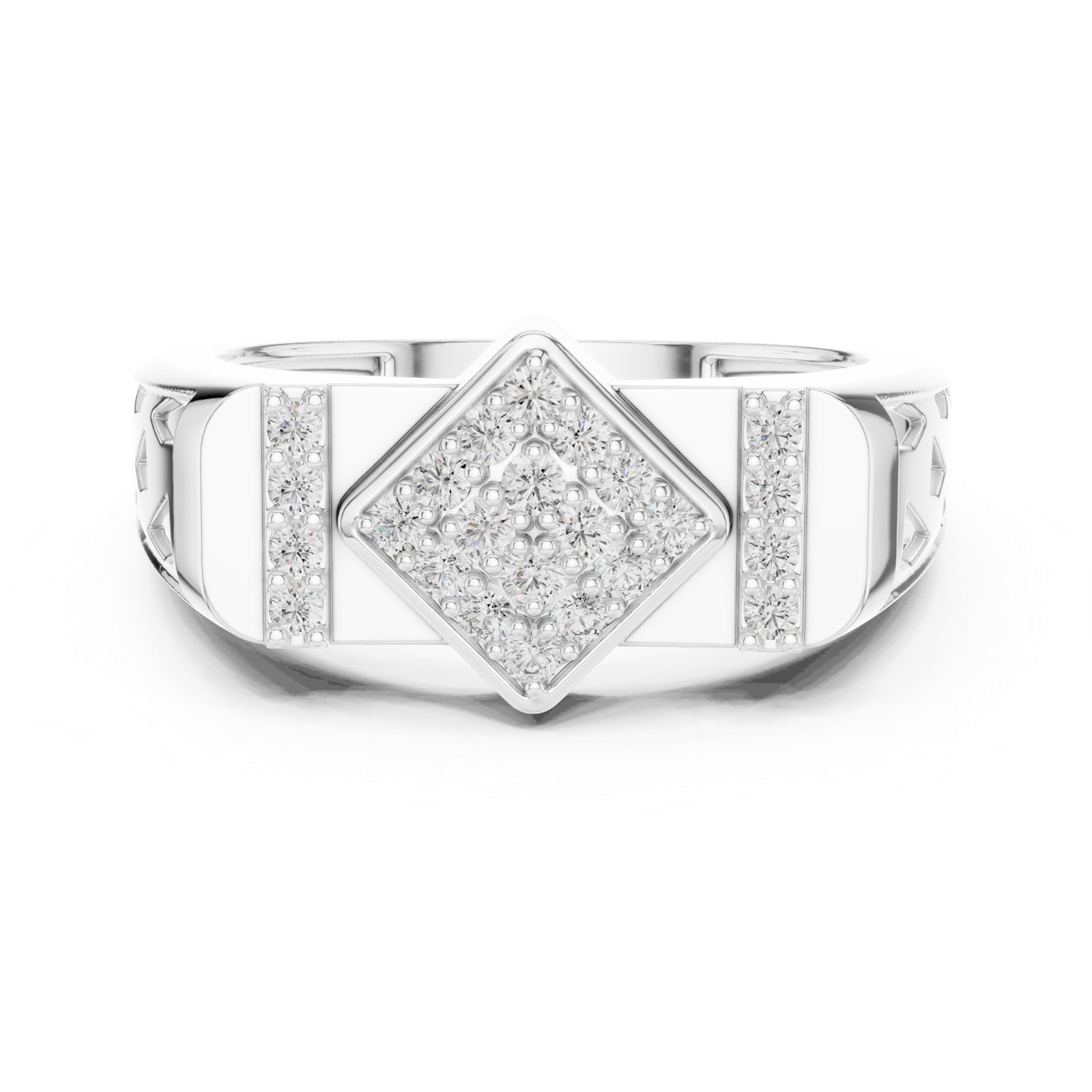 Gold Ring LR-01 (44), White Gold, view 4