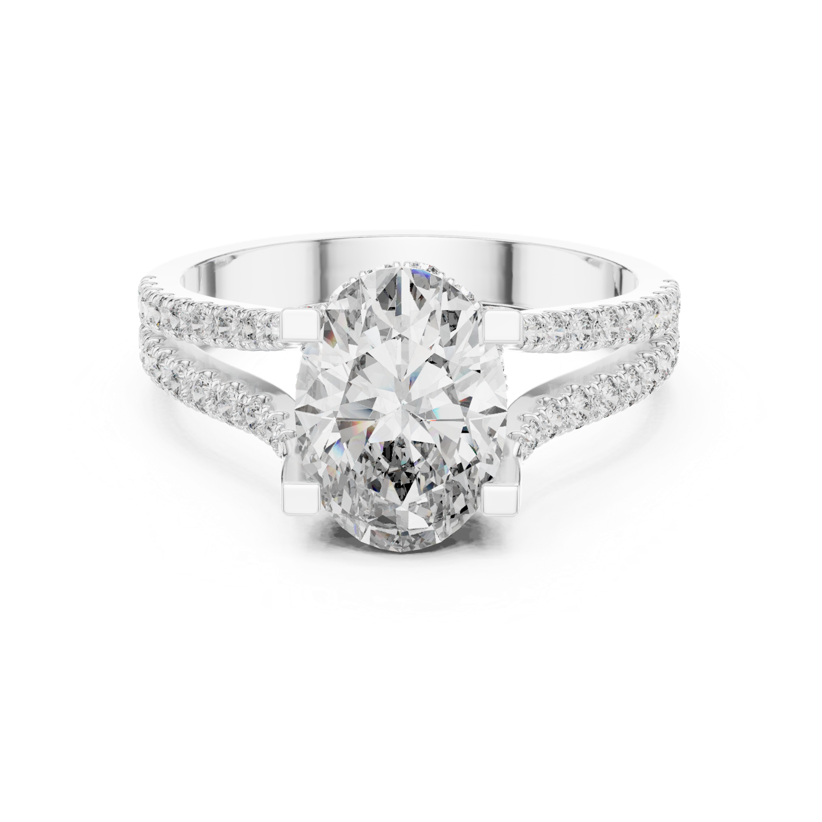 Gold Ring DDLR-183, White Gold, view 4