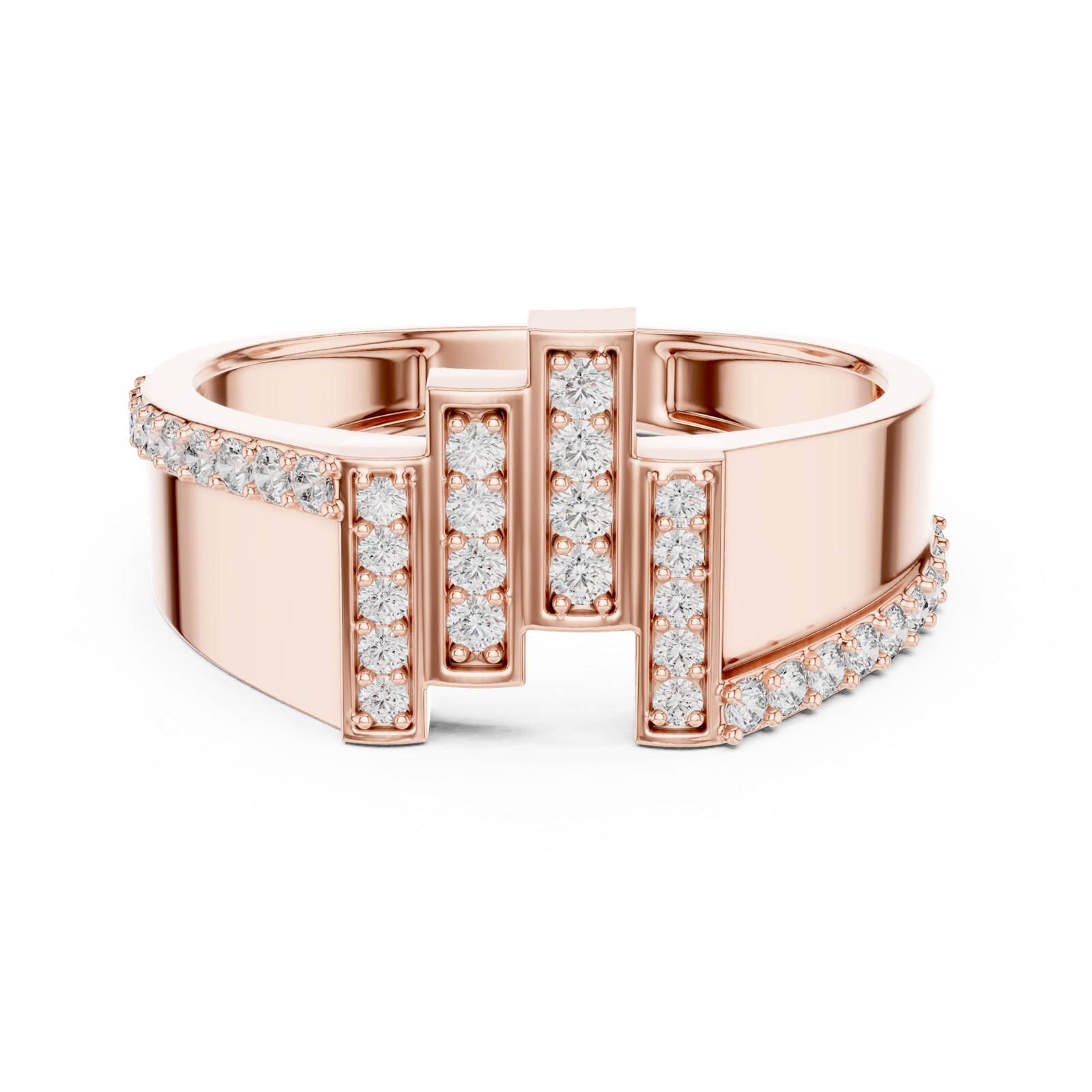 Gold Ring LR-01 (28), Rose Gold, view 4