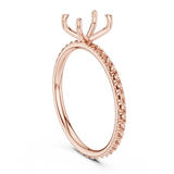 Gold Jewelry L36-15, Radiant center stone, Rose Gold, view 1