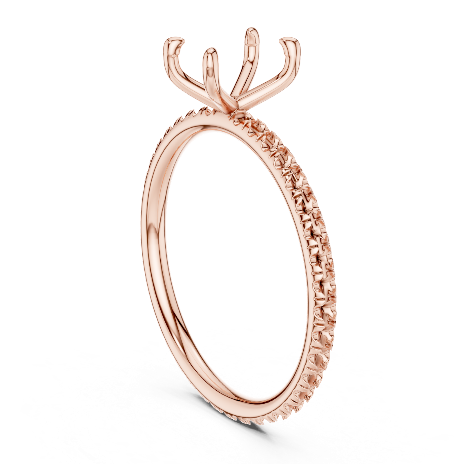Gold Jewelry L36-15, Radiant center stone, Rose Gold, view 1
