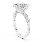 Gold Ring DDLR-168, Princess center stone, White Gold, view 1