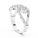 14K Solid Gold Lab Diamond Infinity Cluster Ring, White Gold, view 1