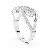 14K Solid Gold Lab Diamond Infinity Cluster Ring, White Gold, view 1