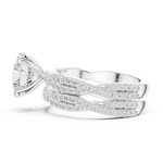 Gold Ring DDLR-300, Round center stone, White Gold, view 3