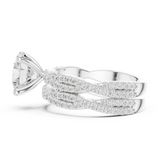 Gold Ring DDLR-300, Round center stone, White Gold, view 3