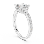 Gold Ring, Asscher center stone, White Gold, view 1