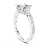Gold Ring, Asscher center stone, White Gold, view 1