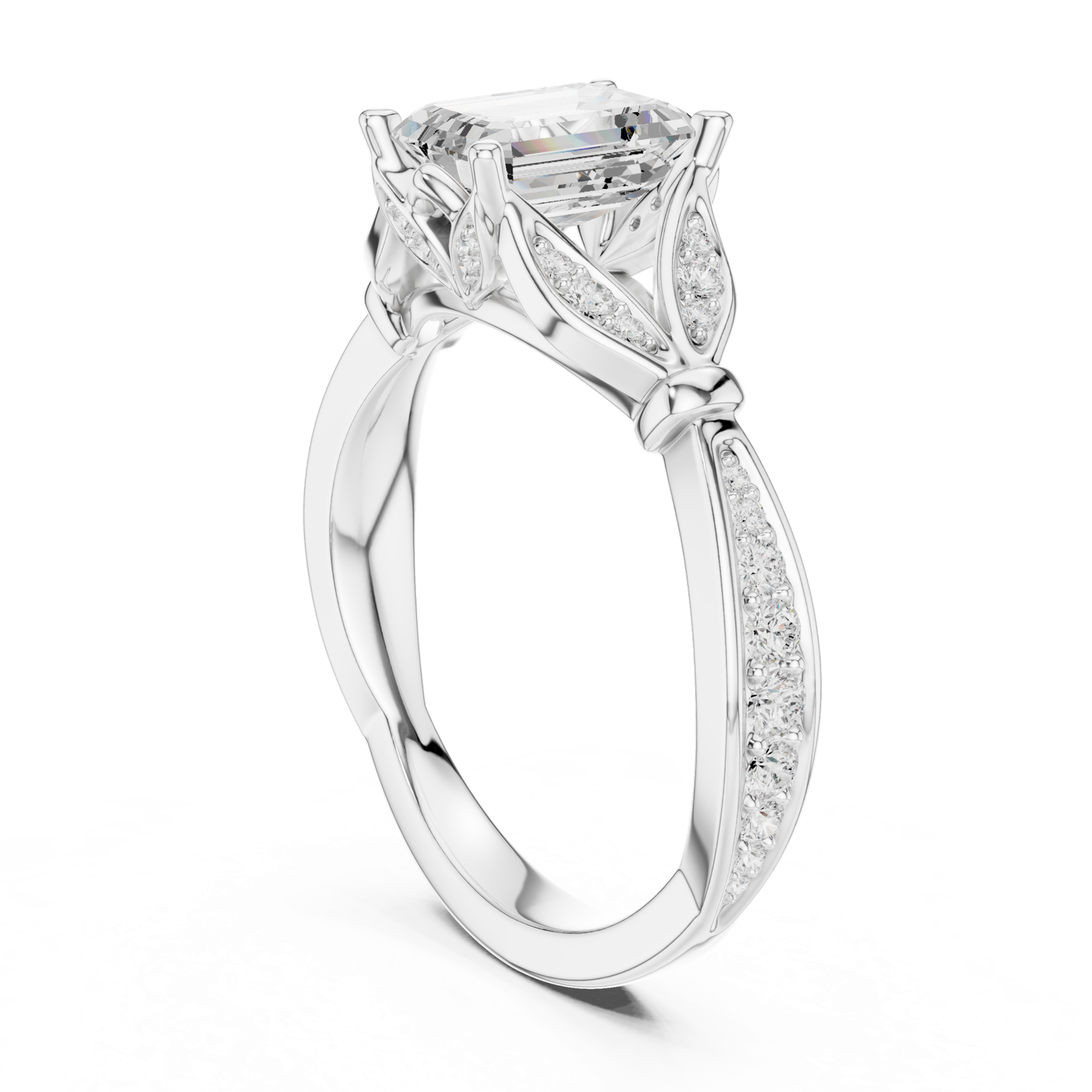 Gold Ring DDLR-933, White Gold, view 1