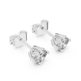 14K Solid Gold Lab Diamond Halo Earrings, White Gold, view 2