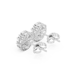 Gold Earrings AGDER-353, White Gold, view 2