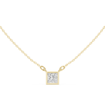 Gold Jewelry DDPS-001, Princess center stone, Yellow Gold, view 4