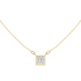 Gold Jewelry DDPS-001, Princess center stone, Yellow Gold, view 4