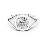 Gold Jewelry L36-4, Cushion center stone, White Gold, view 4