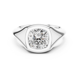 Gold Jewelry L36-4, Cushion center stone, White Gold, view 4