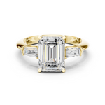 Gold Jewelry, Emerald center stone, Yellow Gold