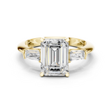 Gold Jewelry, Emerald center stone, Yellow Gold