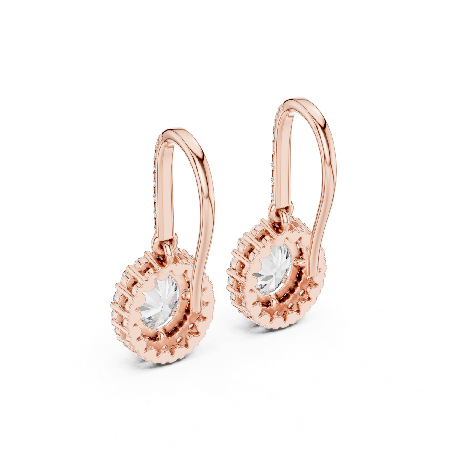 Gold Earrings 3-10010E_155_M, Rose Gold, view 3