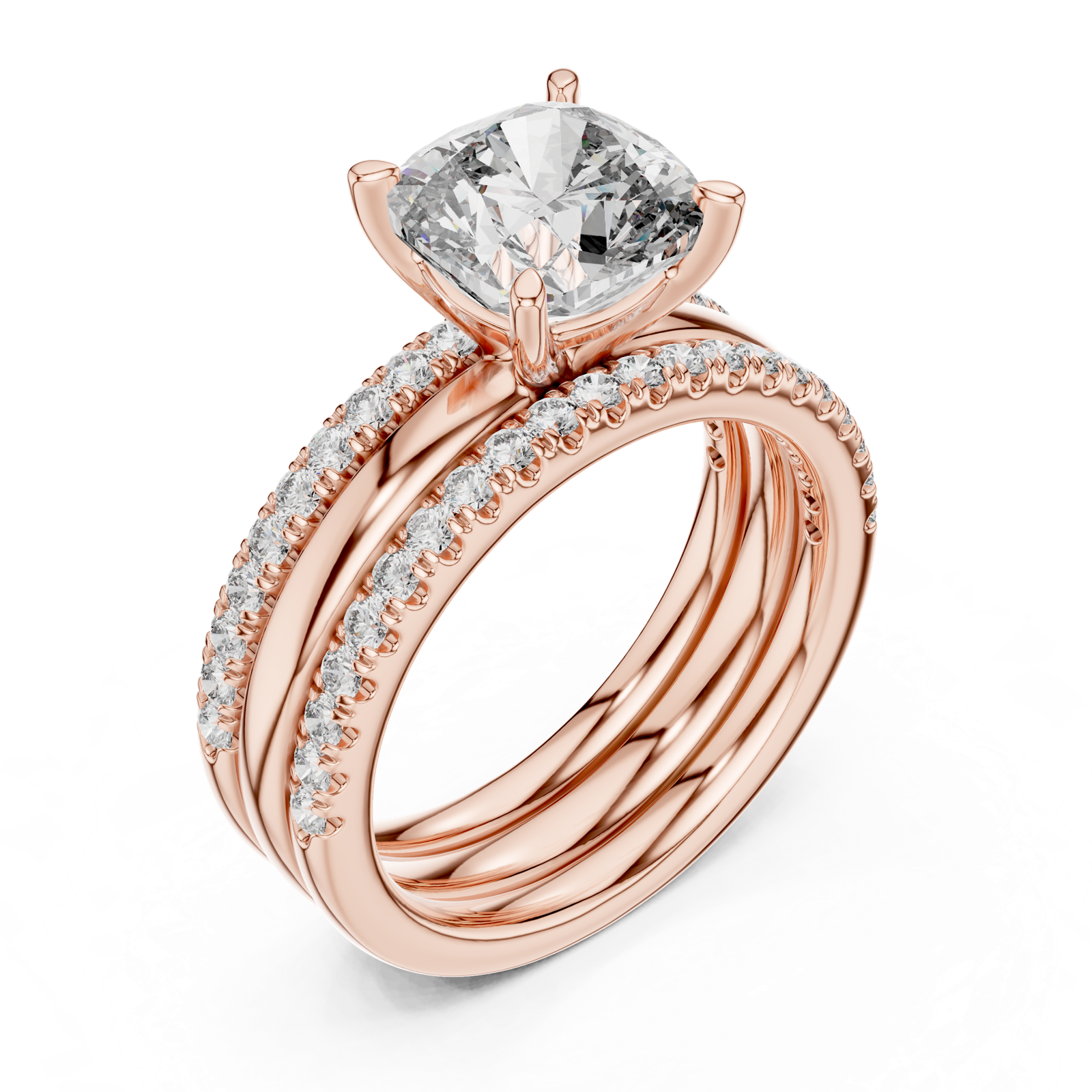 Gold Ring L03-1053, Rose Gold, view 2